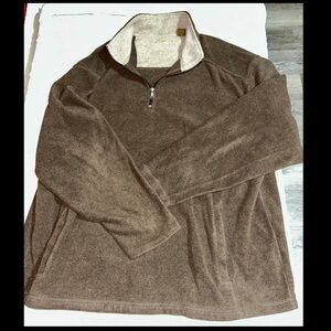 Men's XXL Brown St. John's Bay Stylish and Warm Quarter Zip Pullover Jacket
